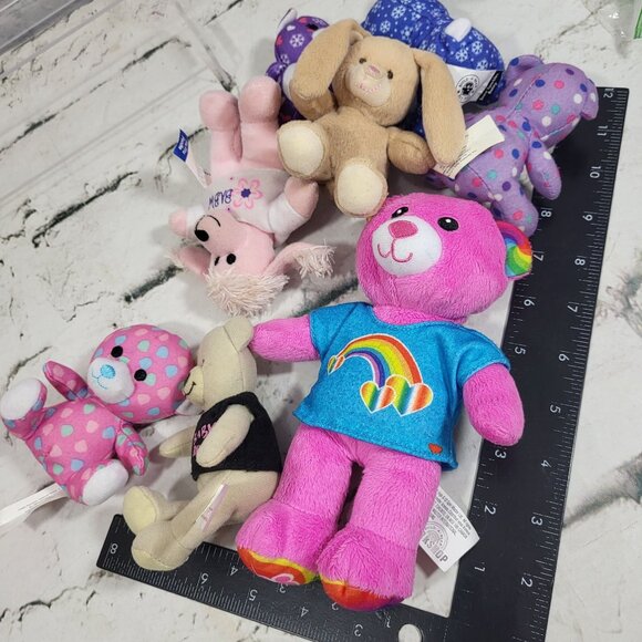 Build a Bear BABW Mini Plush Toys Lot of 8 Bears Rabbits Dogs Assorted Colors - Picture 8 of 8
